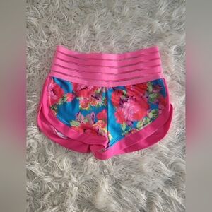 Pink and Teal Floral Shorts